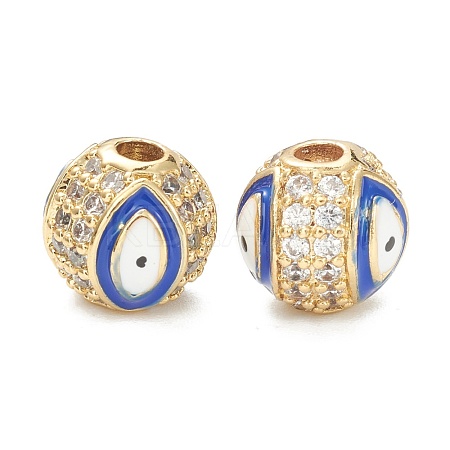 Brass Micro Pave Cubic Zirconia Beads ZIRC-A019-16G-A02-1