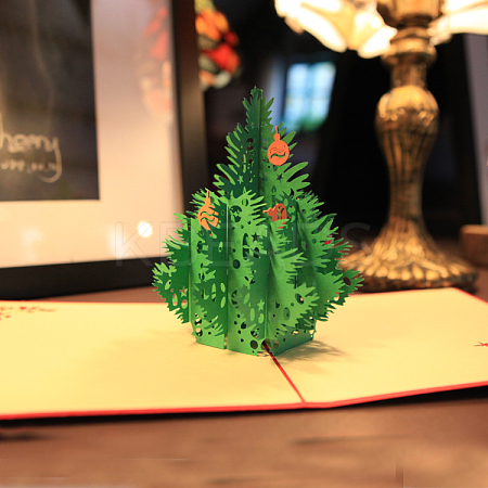 Merry Christmas 3D Pop Up Christmas Tree Greeting Cards DIY-N0001-118R-1