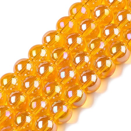 Electroplate Transparent Glass Beads Strands X-GLAA-T032-T8mm-AB11-1