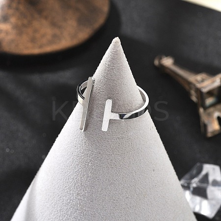 304 Stainless Steel Open Cuff Rings for Women RJEW-S395-02P-1
