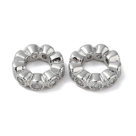 Brass Clear Cubic Zirconia Linking Rings KK-U045-10P-1