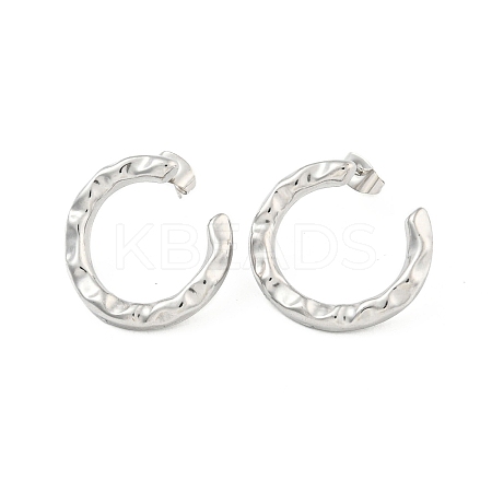 Non-Tarnish Ring 304 Stainless Steel Ear Studs EJEW-L290-004P-1