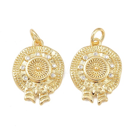 Brass Micro Pave Cubic Zirconia Pendants KK-G544-41G-1