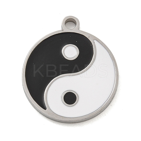 316 Surgical Stainless Steel Enamel Pendants STAS-M073-23P-1