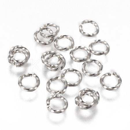 Tarnish Resistant 304 Stainless Steel Twisted Open Jump Rings LS-STAS-L233-008A-P-1