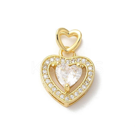 Rack Plating Brass Cubic Zirconia Pendants KK-Z056-14G-02-1