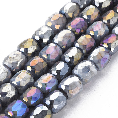 Opaque Baking Paint Glass Beads Strands EGLA-N006-008-B08-1
