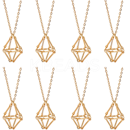 8Pcs Brass Macrame Pouch Empty Stone Holder for Pendant Necklaces Making NJEW-SC0001-33-1