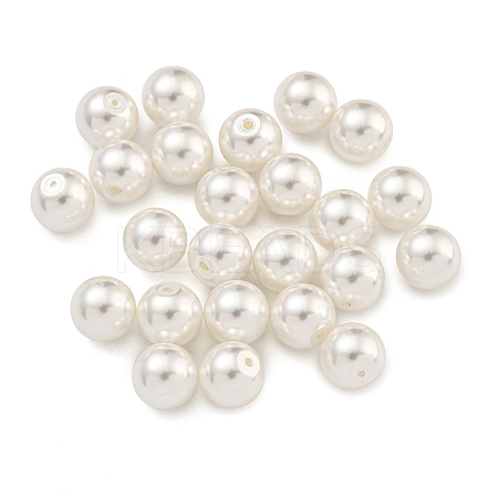 Baking Paint Pearlized Glass Pearl Round Beads HY-S004-01E-1