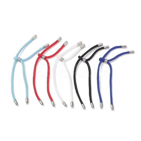Nylon Round Cord Slider Bracelet Makings AJEW-JB01516-1
