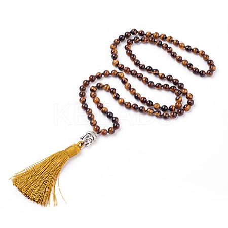 Tassel Pendant Necklaces NJEW-P191-A01-1
