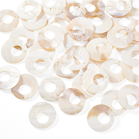 40Pcs Shell Pearl Pendants SSHEL-GA0001-18-1