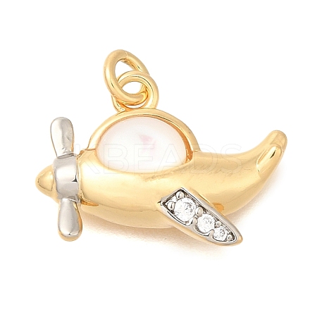 Brass Micro Pave Cubic Zirconia Pendants KK-U040-04G-1