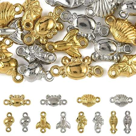 24Pcs 12 Styles Ocean 304 Stainless Steel Links Connector Charms STAS-FS0002-28-1