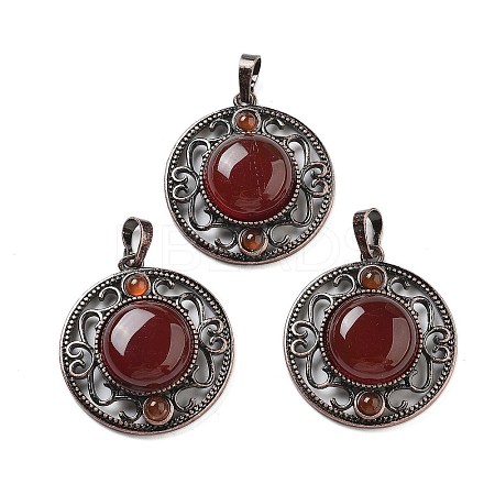 Natural Carnelian(Dyed and Heated) Pendants G-Q158-03A-R01-1