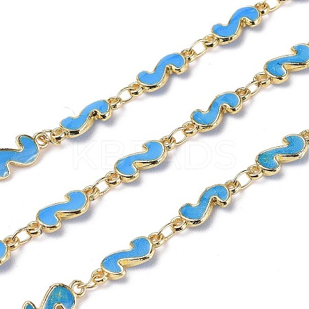 Handmade Alloy Enamel S Shape Link Chains ENAM-F138-05F-RS-1