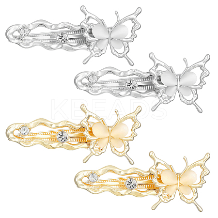 4Pcs 2 Colors Alloy Alligator Hair Clips OHAR-HY0001-06C-1
