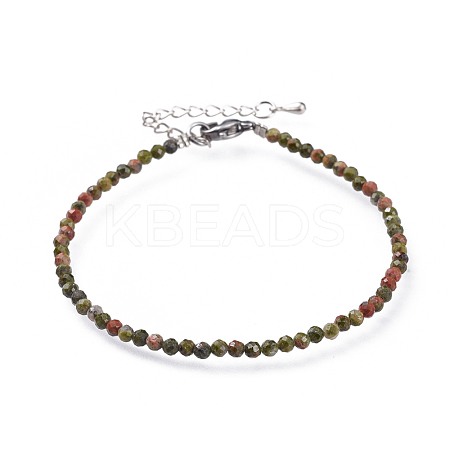 Natural Unakite Bead Bracelets BJEW-JB04555-04-1