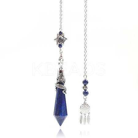 Natural Lapis Lazuli Cone Dowsing Pendulum Big Pendants PW-WG69083-05-1