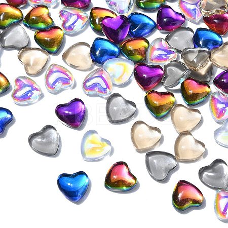 Heart Flat Back K9 Glass Rhinestone Cabochons MRMJ-YW0001-063B-1