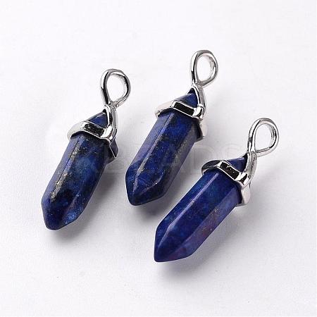 Bullet Natural Lapis Lazuli Pointed Pendants G-E332-A02-1