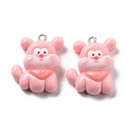 Opaque Resin Puppy Pendants LS-RESI-R444-02B-1