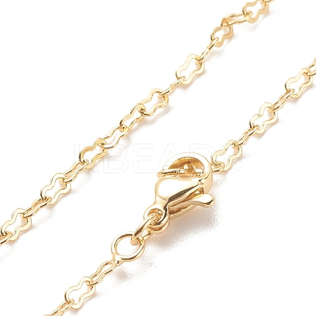 Brass Calabash Link Chains Necklace for Women LS-NJEW-P265-10G-1