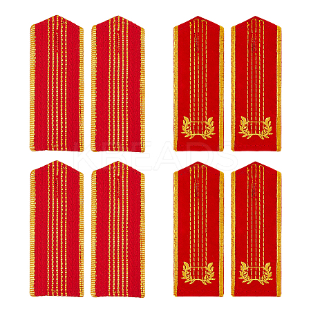 4 Pairs 2 Styles Cloth Professional Uniform Epaulets for Stage Performances AJEW-FH0005-76-1