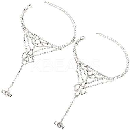 2Pcs Crystal Rhinestone Tennis Ring Bracelet BJEW-CN0001-18-1