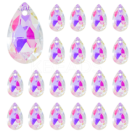 50Pcs Glass Faceted Teardrop Beads FIND-FH0016-62-1