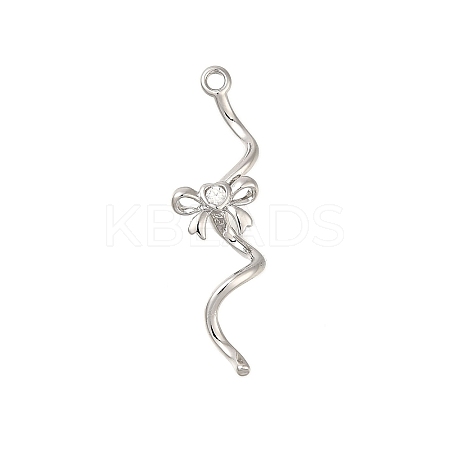 Brass Micro Pave Cubic Zirconia Pendants KK-M301-16P-1