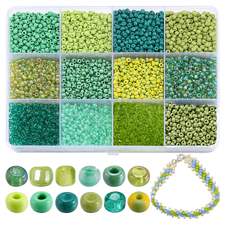 156g 12 Style Glass Seed Beads SEED-SC0001-32B-08-1