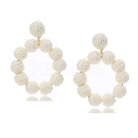 Raffia Stud Dangle Earrings FS-WG6C817-02-1