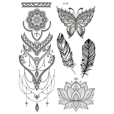 Mandala Pattern Vintage Removable Temporary Water Proof Tattoos Paper Stickers MAND-PW0001-14A-1