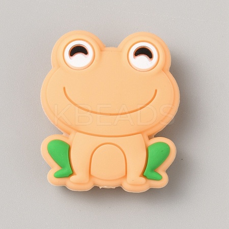 Frog Food Grade Eco-Friendly Silicone Focal Beads LS-SIL-WH0006-29G-1