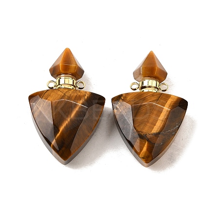 Natural Tiger Eye Perfume Bottle Pendants G-L623-10G-05-1
