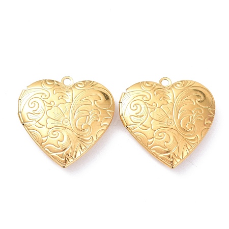 Ion Plating(IP) 304 Stainless Steel Locket Pendants X-STAS-P291-06G-1