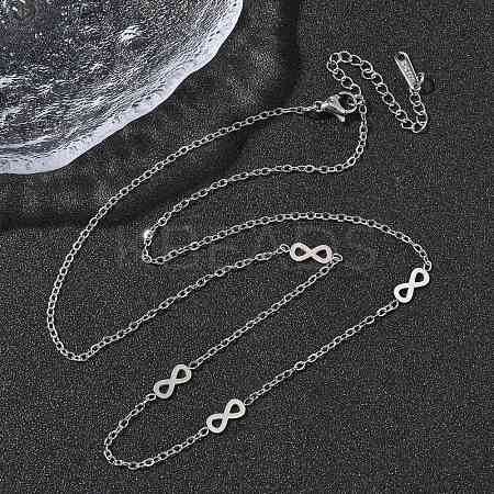 304 Stainless Steel Link Chain Necklaces for Women Men NJEW-K292-01H-P-1