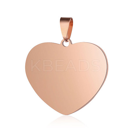 Ion Plating(IP) 304 Stainless Steel Stamping Blank Tag Pendants LS-STAS-I311-04B-RG-1