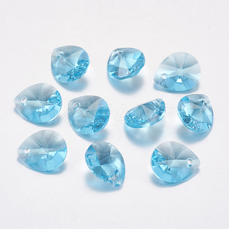 Faceted Glass Rhinestone Pendants RGLA-F053-C-202-1