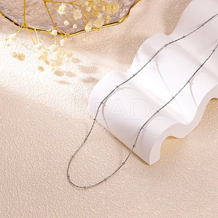 2MM 304 Stainless Steel Satellite Chain Necklaces for Women Men NJEW-F351-02P-1