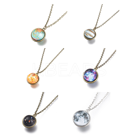 Glass Pendant Necklace NJEW-D281-C-M-1