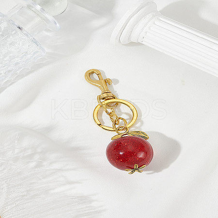 1Pc Apple Resin Keychain KEYC-LP0001-41-1