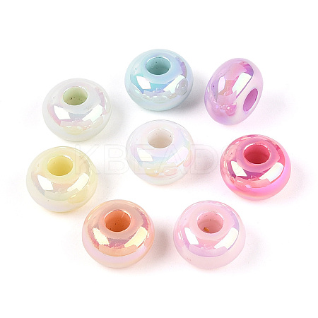 UV Plating Luminous Opaque Acrylic European Beads OACR-N154-04-1