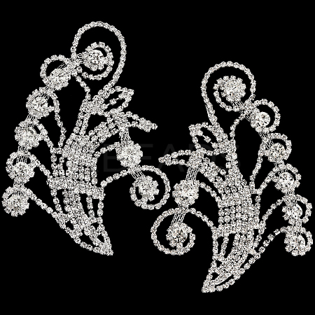 1Pair Brass Rhinestone Wedding Dress Decoration Accessories FIND-GF0006-54-1