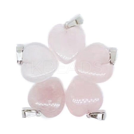 Valentine's Day Natural Rose Quartz Pendants LS-PW-WG34610-05-1