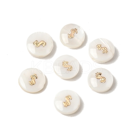 Natural Freshwater Shell Flat Round Beads SHEL-C009-01C-1