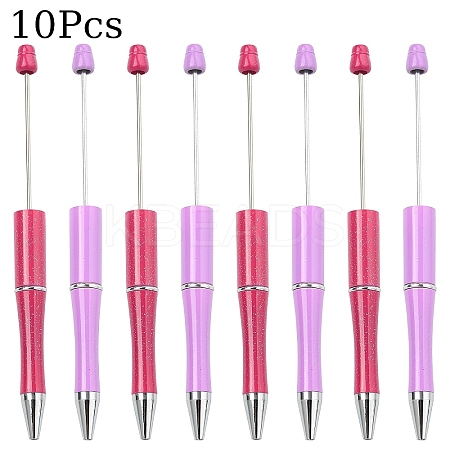 10Pcs 2 Colors Plastic Beadable Pens AJEW-YW0001-34A-1