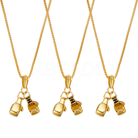 4Pcs Alloy Gloves Pendant Necklaces NJEW-UN0001-62AG-1