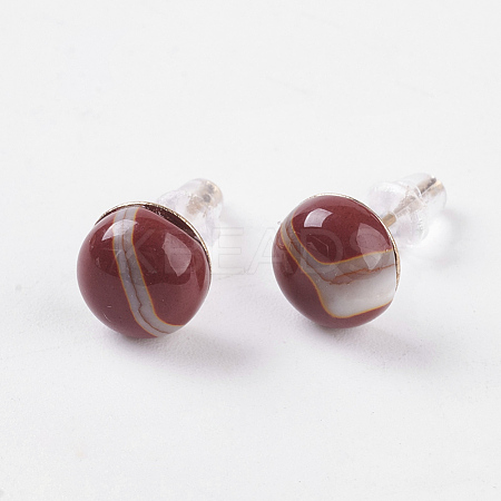 Natural Mookaite Ear Studs EJEW-G223-A08-1